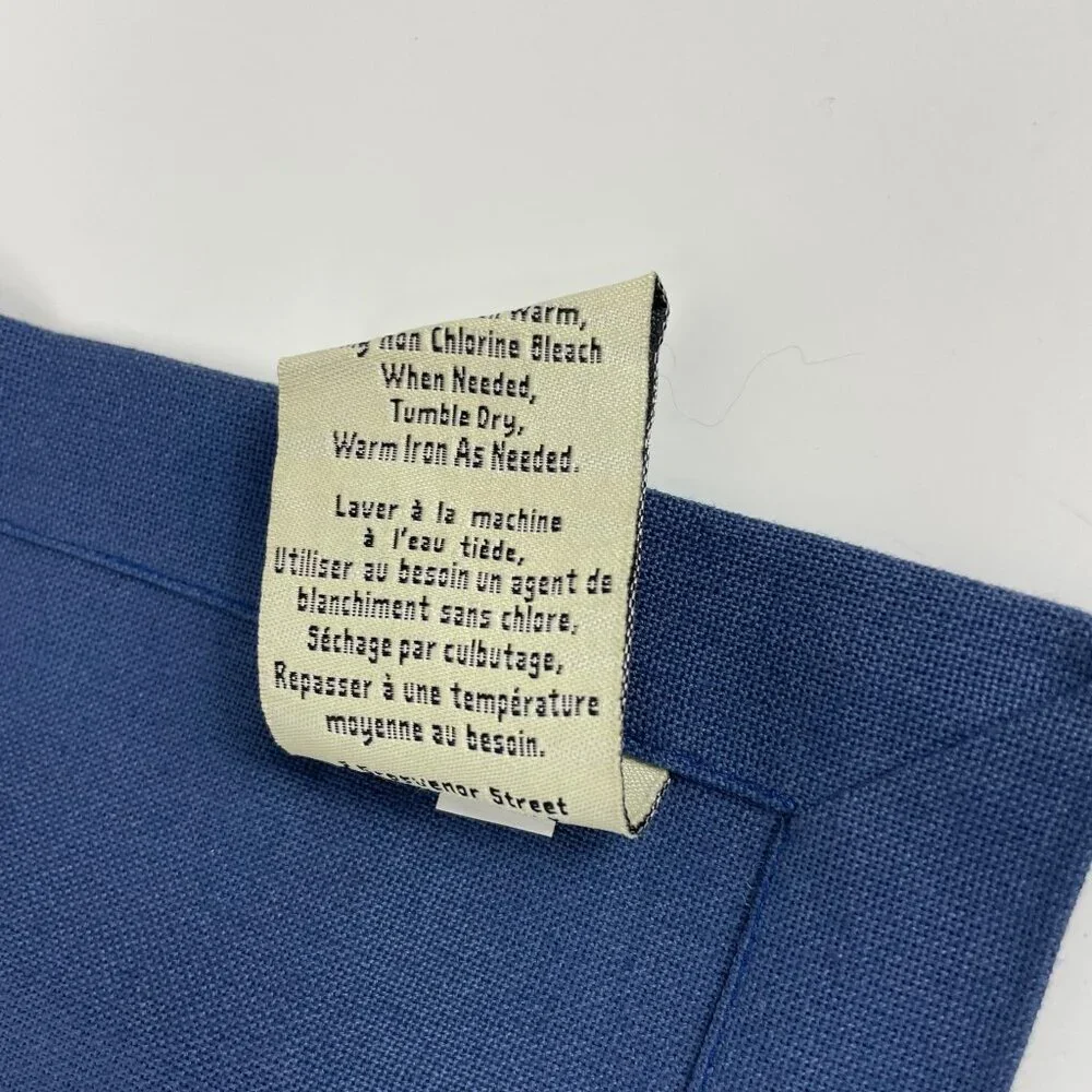 Pottery Barn Navy Blue Embroidered Cotton Napkins Set Of 4 20x20